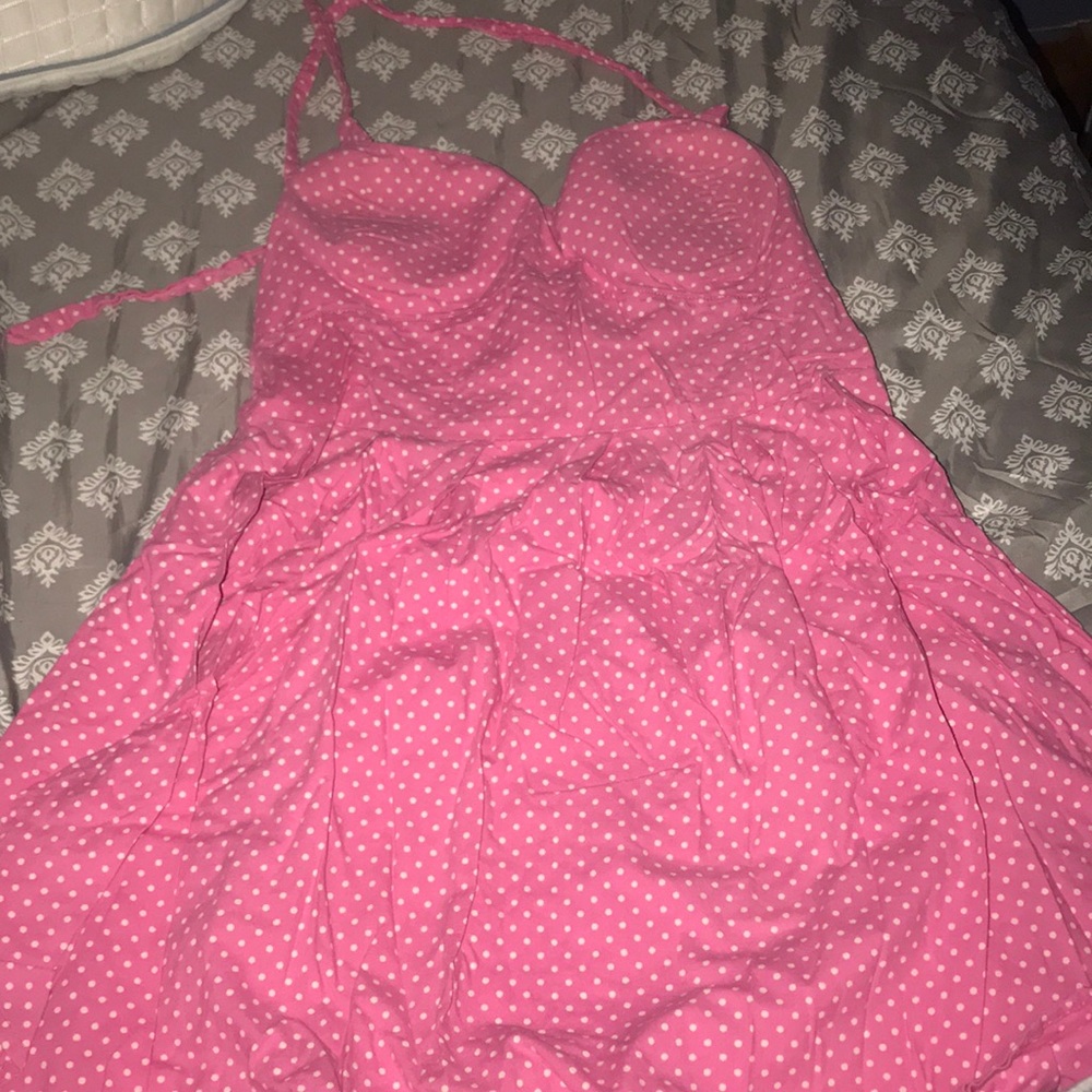 Mini tie pink dress